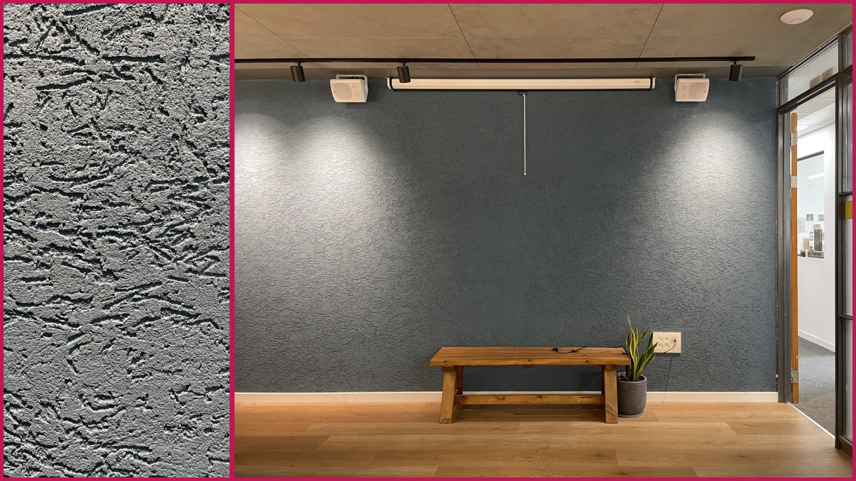 שליכט צבעוני בקיר משרד