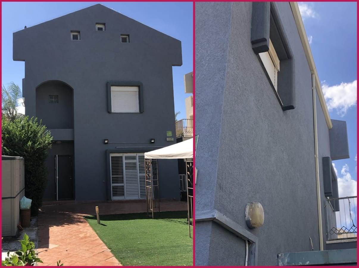 שליכט צבעוני על קיר חיצוני שליכט צבעוני על קיר חיצוני