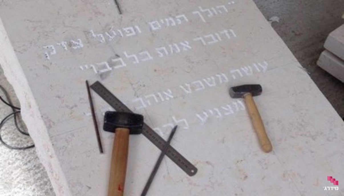 חריטת אותיות על מצבה  חריטת אותיות על מצבה