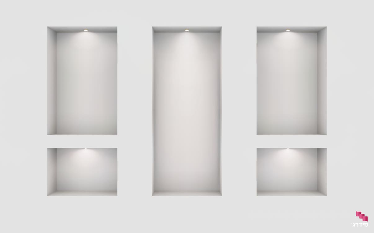 נישות גבס מעוצבות לבנות עם תאורה נסתרת נישות גבס מעוצבות לבנות עם תאורה נסתרת