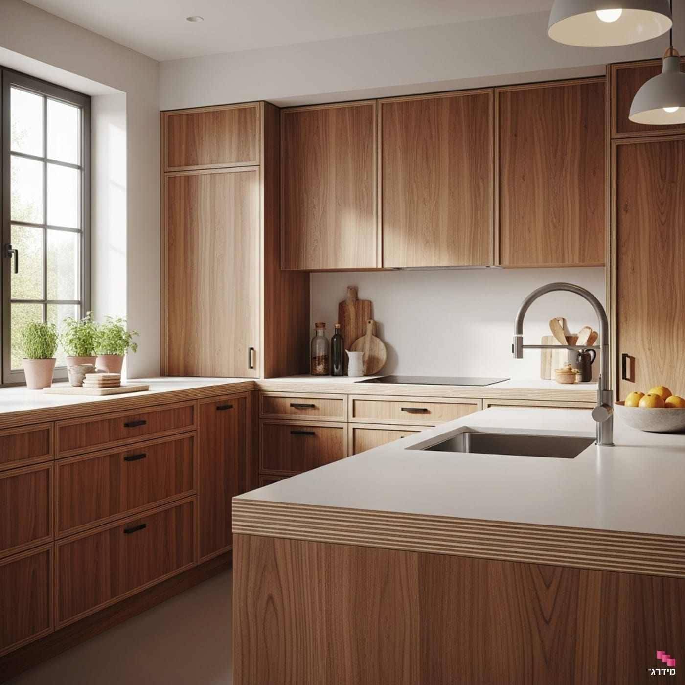 מטבח בגימור עץ