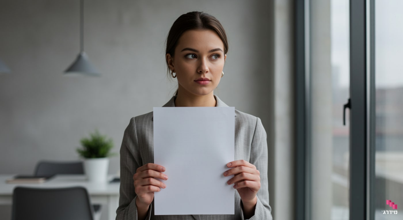 עובדת מחזיקה דוח בדיקת תלושי שכר עובדת מחזיקה דוח בדיקת תלושי שכר