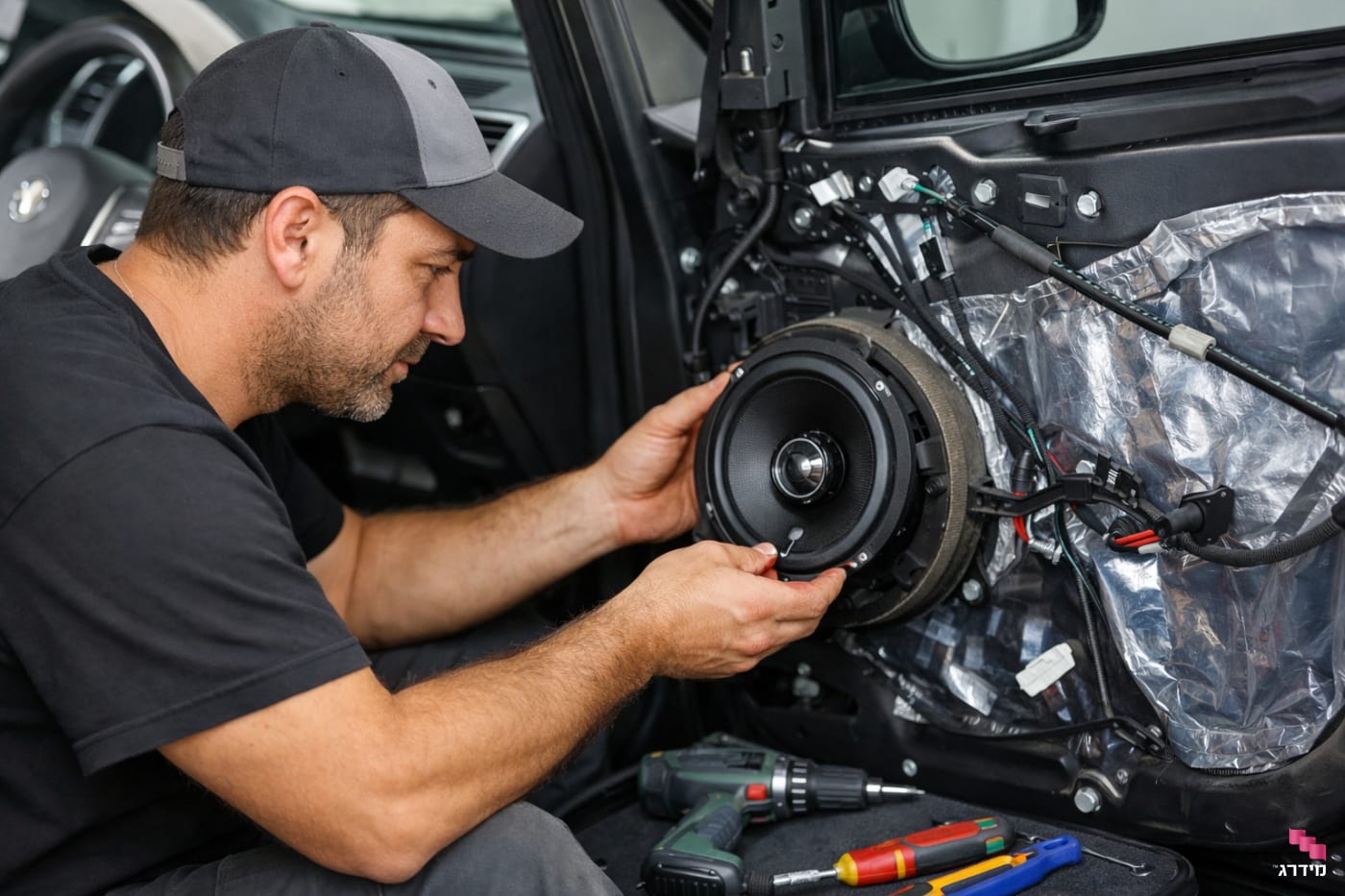 מתקין רמקולים ברכב