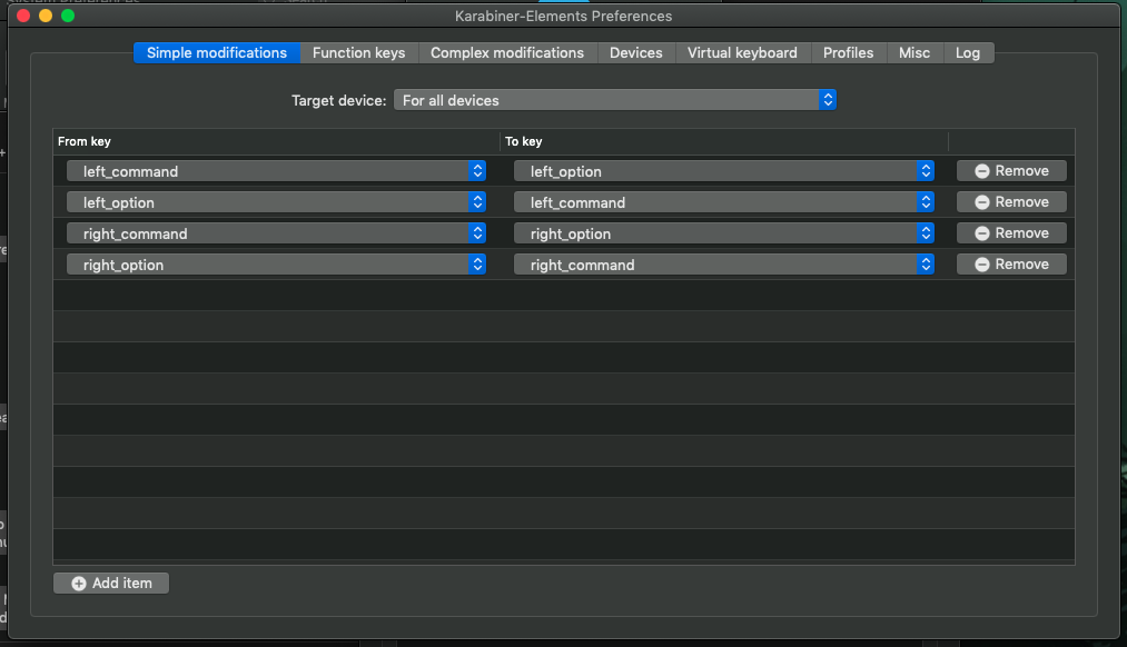 ThinkPad T530 Hackintosh Settings for Karabiner Elements