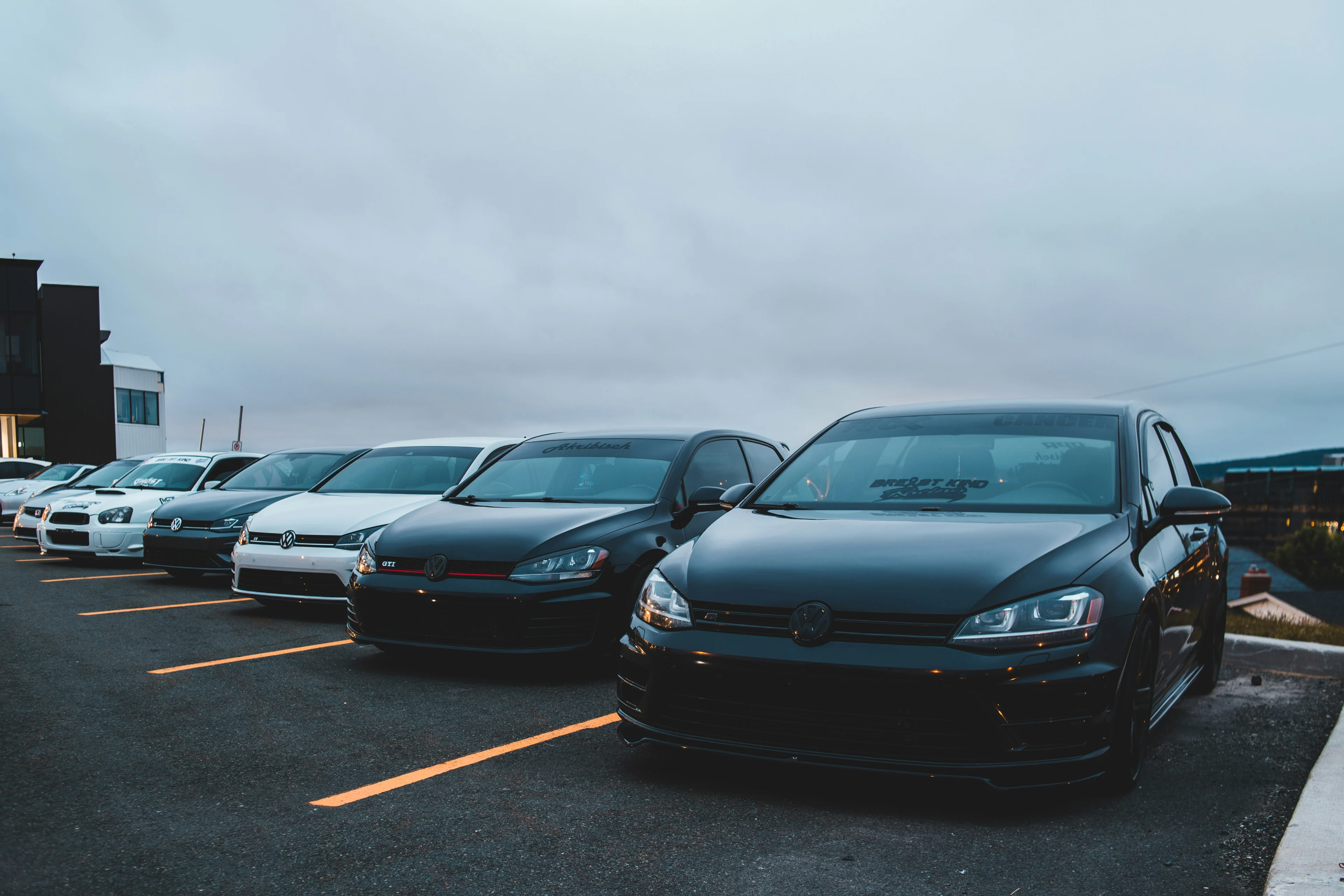 Rows of used cars parked in a UK car park