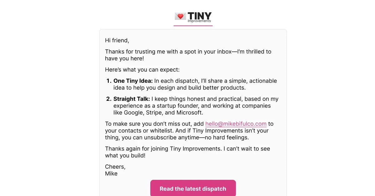 A screenshot of a confirmation email from Resend