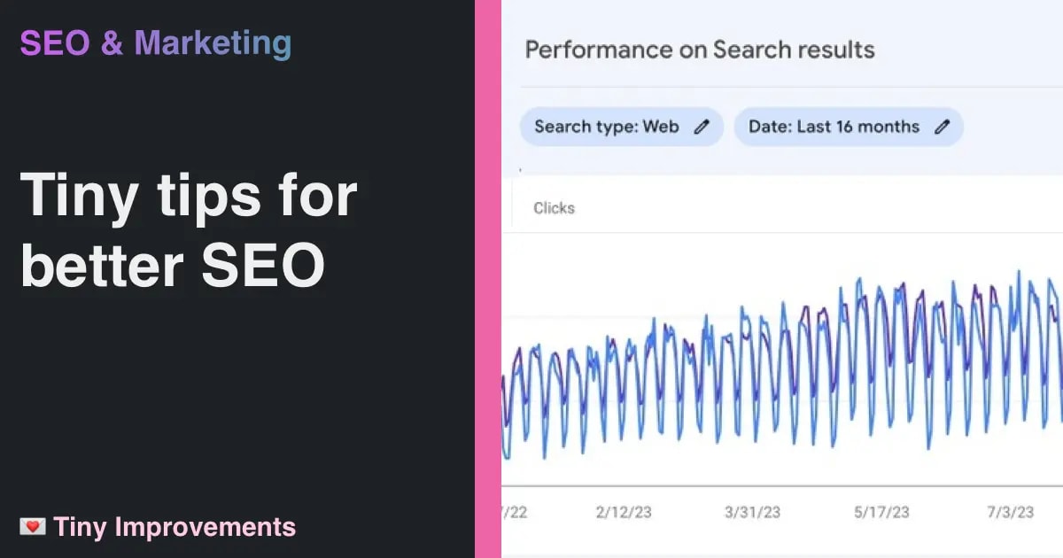 Tiny tips for better SEO