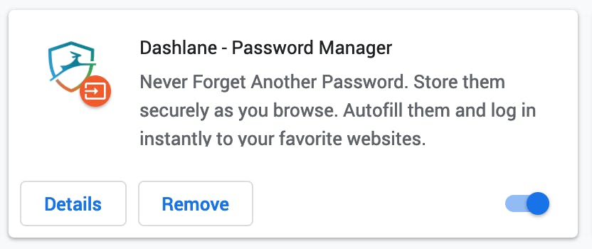 Dashlane password manager Chrome Extension