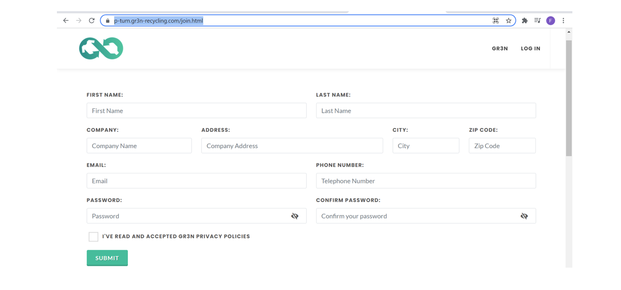 P-Turn registration form.png