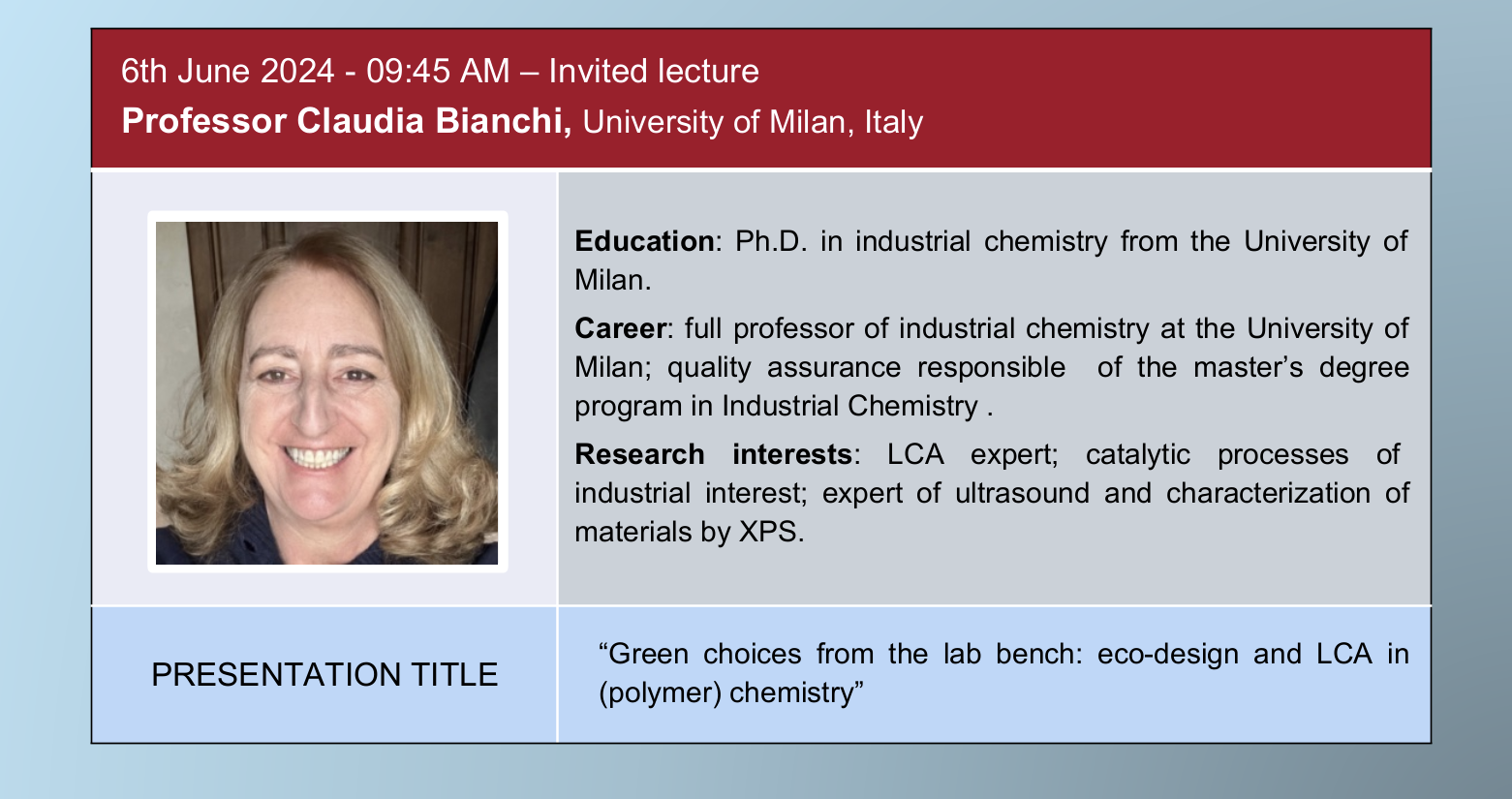 Green choices from the lab bench: eco-design and LCA in (polymer) chemistry