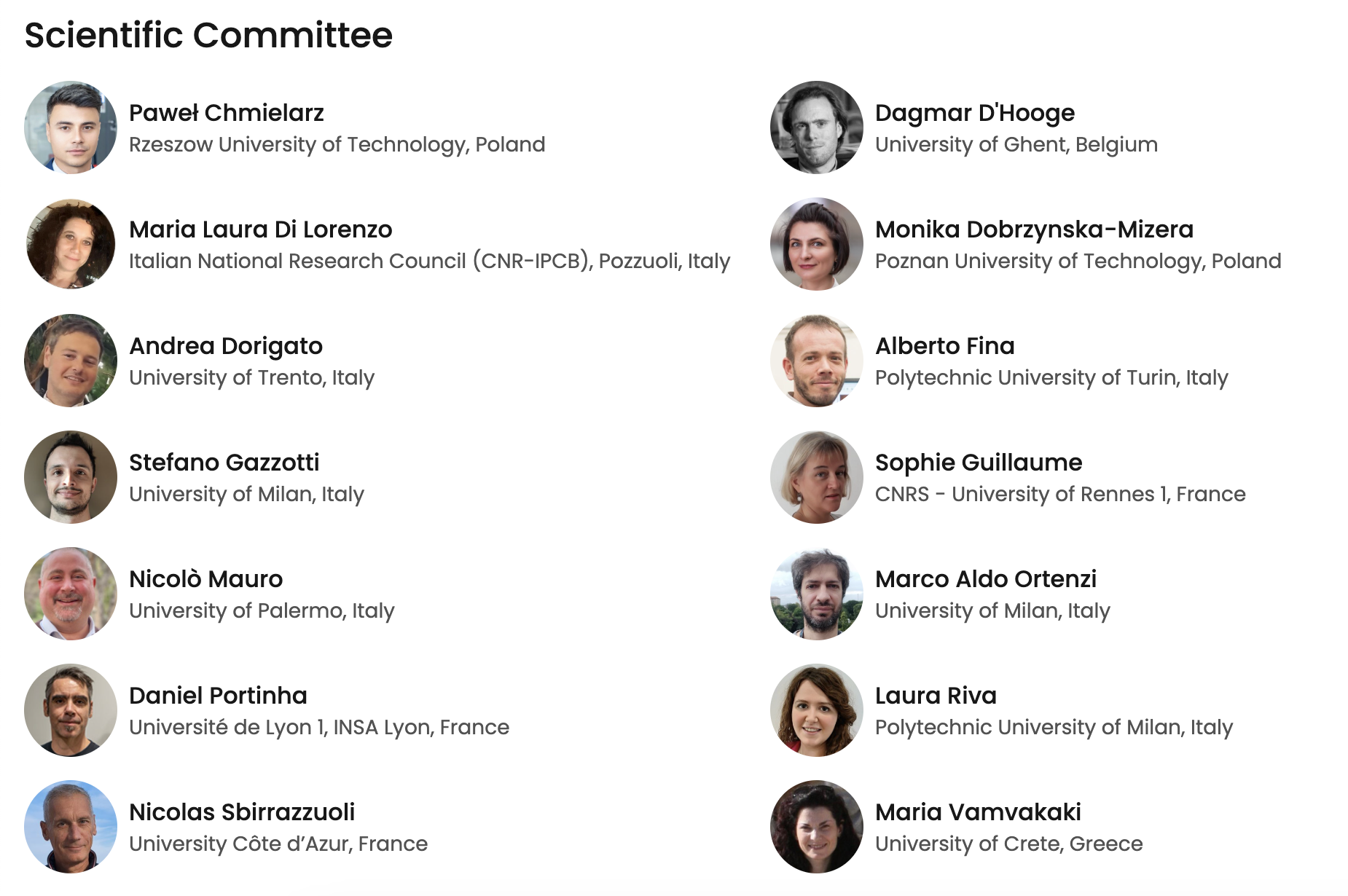 We are proud to introduce the Scientific Committee of MIPOL 2025