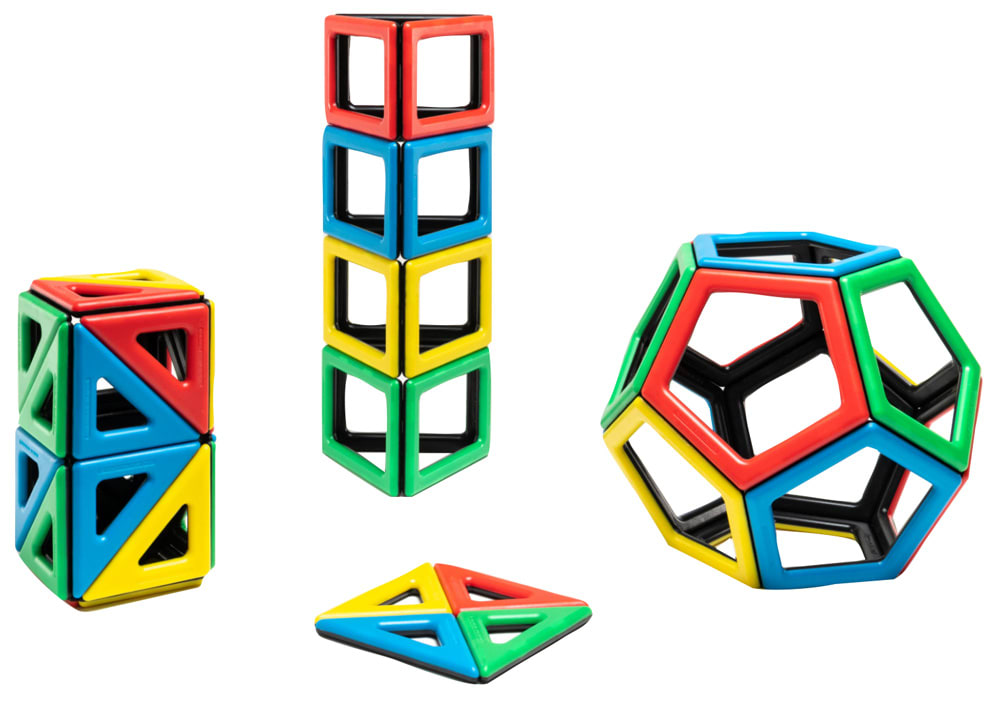 Magnetisk Polydron påbyggingssett, 48 deler