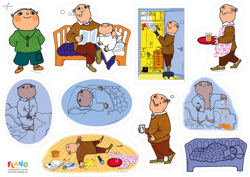 God natt, Albert Åberg, flanobilder