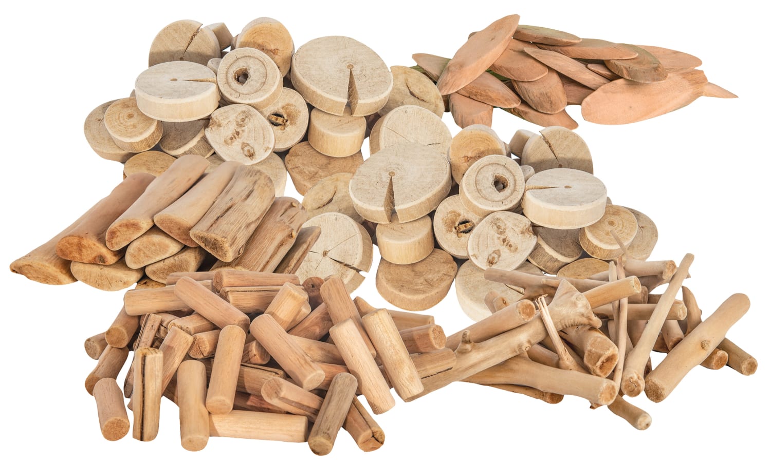 Driftwood ass. treskiver og stokker, 2 kg