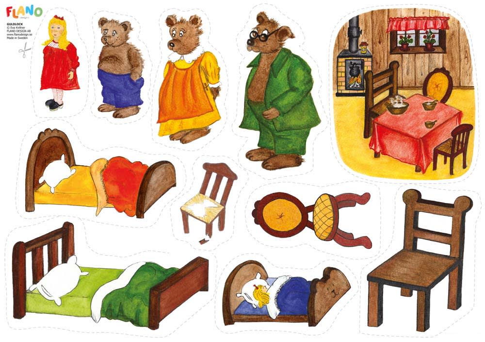 Gullhår og de tre bjørnene, flanobilder