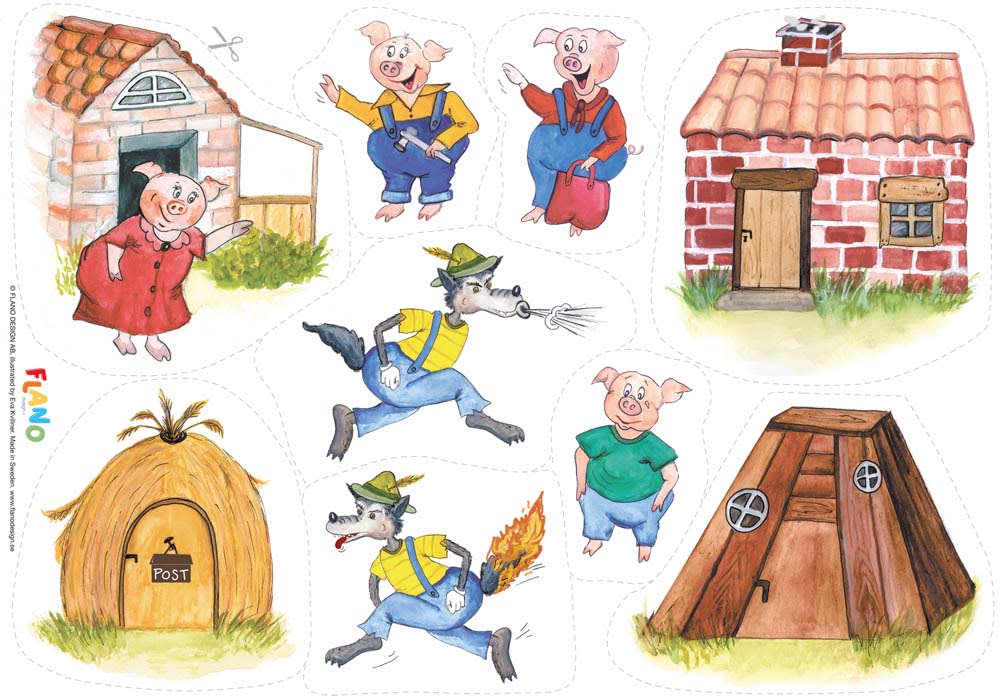 Tre små griser, flanobilder
