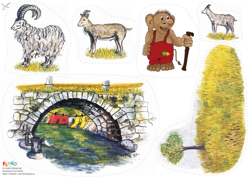 De tre bukkene bruse, flanobilder