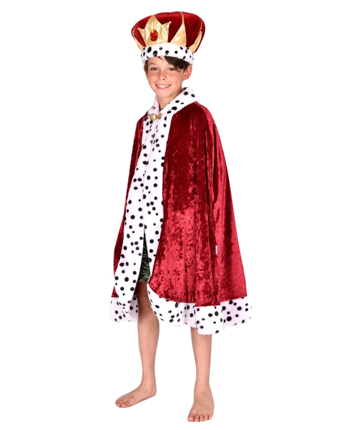 Konge kappe rød 3-8 år