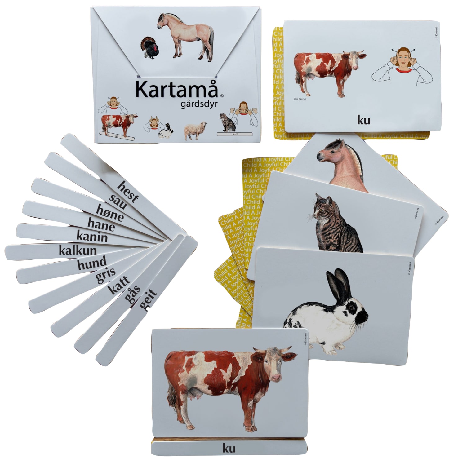 Tegn til tale, kortspill Gårdsdyr