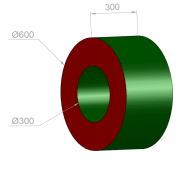 Hjul liten Ø: 60 cm  PU-25KG