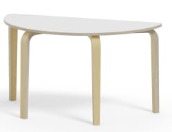 Bord Anna med høytrykkslaminat Halvrundt 120-60 cm, Natur