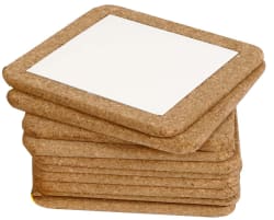 Kjeleunderlag m/korkramme, 19x19cm, 11mm, 10stk.