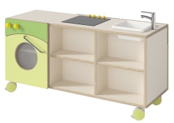 Tavoli lekekjøkken på hjul, i direktelaminat