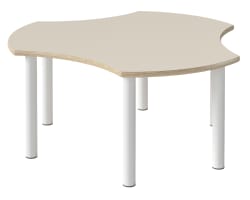 Tavoli kløverformet bord m/stålben, Ø128 cm