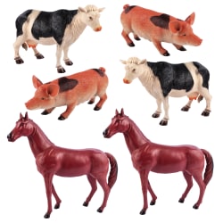 Store lekedyr, bondegårdsdyr, 6 stk ass.