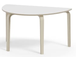 Bord Anna med akustikklaminat Halvrundt 120-80 cm, Hvitpigm