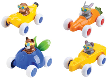 Morsomme biler i plast, 14 cm. 4 stk