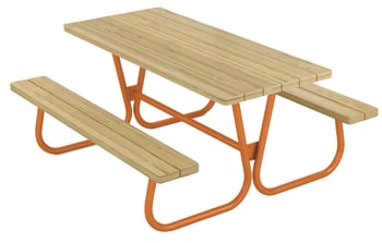 Røros Benkebord 160cm, voksen, oransje understell