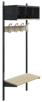 Wille garderobe, 2-rom 60 cm vegg med sittebenk