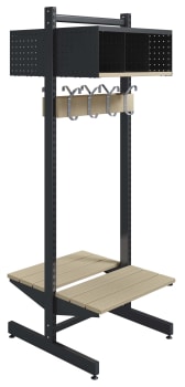 Wille garderobe, dobbel 3-rom 60 cm frittstående m/sittebenk