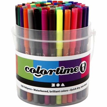 Colortime Tusj - 2mm strek, 100 ass, ass. Farger