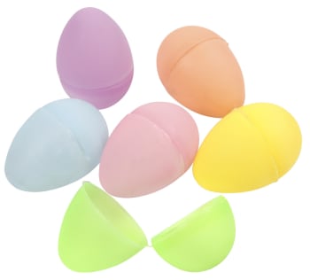 Plastegg, H:4,5cm, D:3cm, 24 ass, pastellfarger