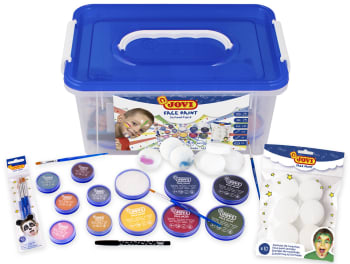 Ansiktsmaling, startsett i kasse med lokk