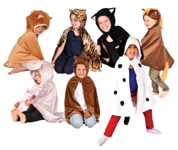 Sett med 7 dyrekostymer