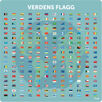 Læringstavle 100x100, Verdens flagg