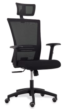 Sanus kontorstol med armlene, sort sete