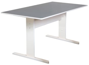 Bord med midtstilte ben og Turkis laminat 200 cm