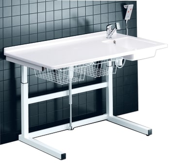 Frittstående stellebord med vask, 80 x 140 cm