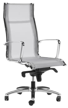 Skynet kontorstol m/armlene, lys grå