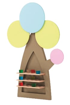 Veggpanel med utstillingshyller, 2 m.