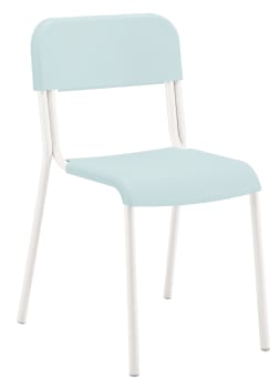 Barnestol med stålben og plastsete, 30 cm