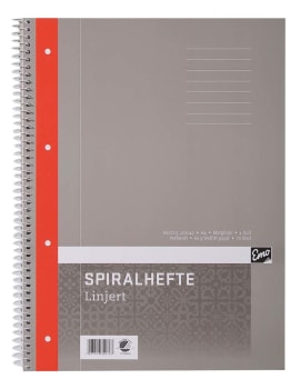 Spiralhefte EMO A4 linjer 60g 70 blad (5 pk)