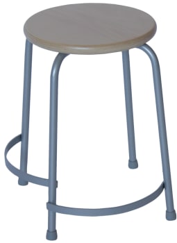 Taburett m/alu.ben, 50,5 cm(massiv bøk)