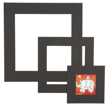 Passepartoutrammer, 75 stk. ass, sort