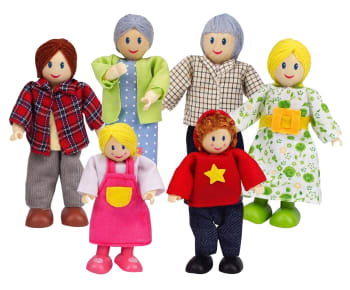 Dukkefamilie med 6 deler
