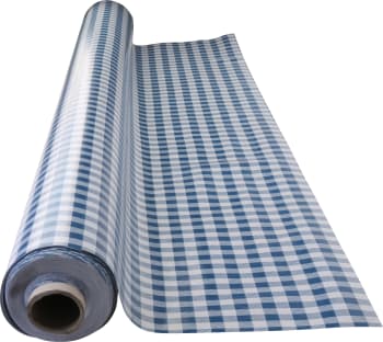 Voksduk 140 cm, 20 meter blå/hvit rutete